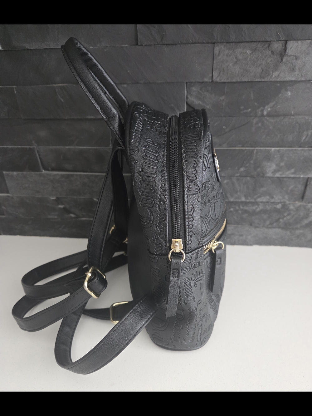Juicy Couture Black Embossed Mini Backpack - Picture 4 of 11